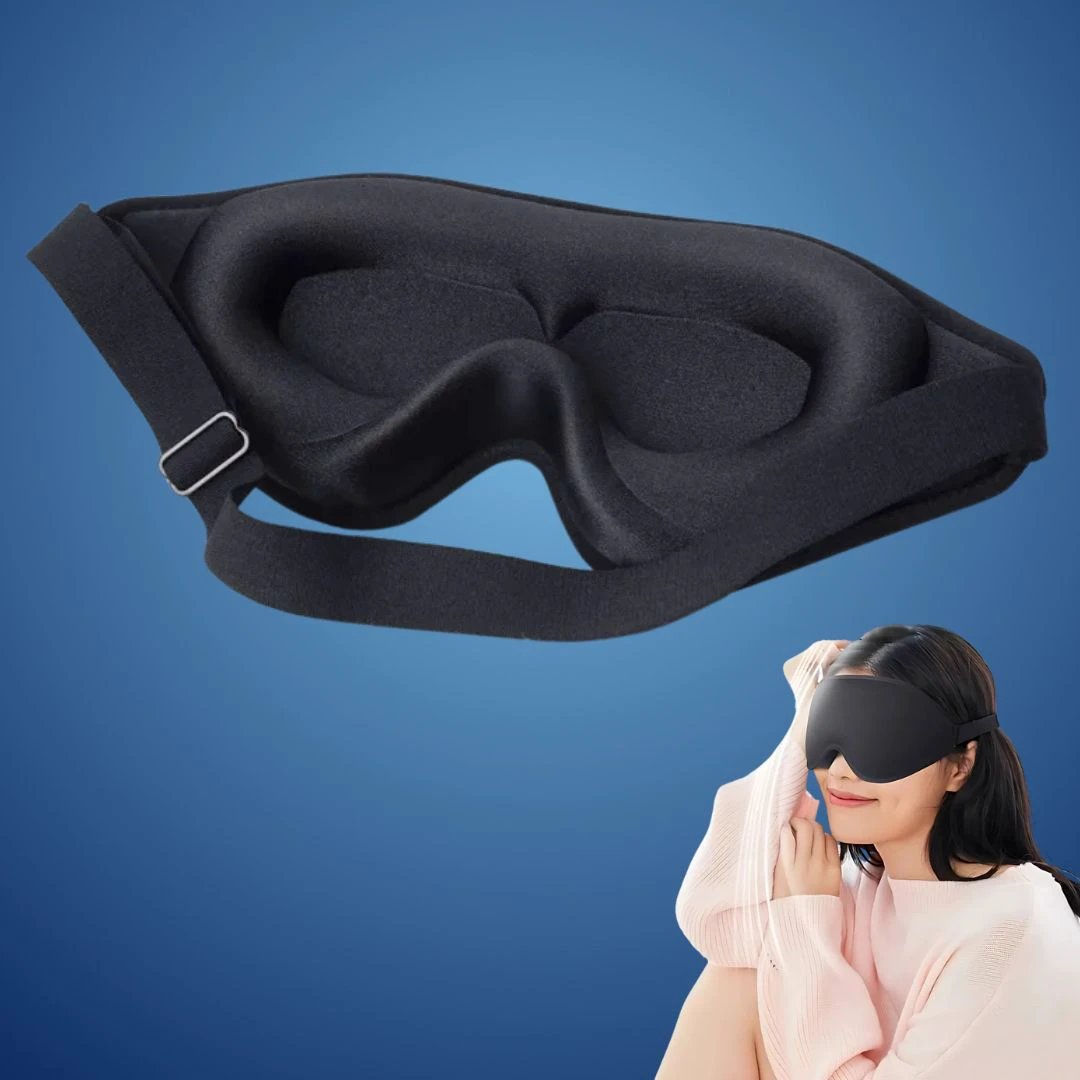 DreamSeal 3D Sleep Eye Mask | Light Blocking Mask - Sleep Blindfold - for Travel - Meditation - Insomnia - Deep Sleep - Adjustable Strap Bowlift by Bowlift