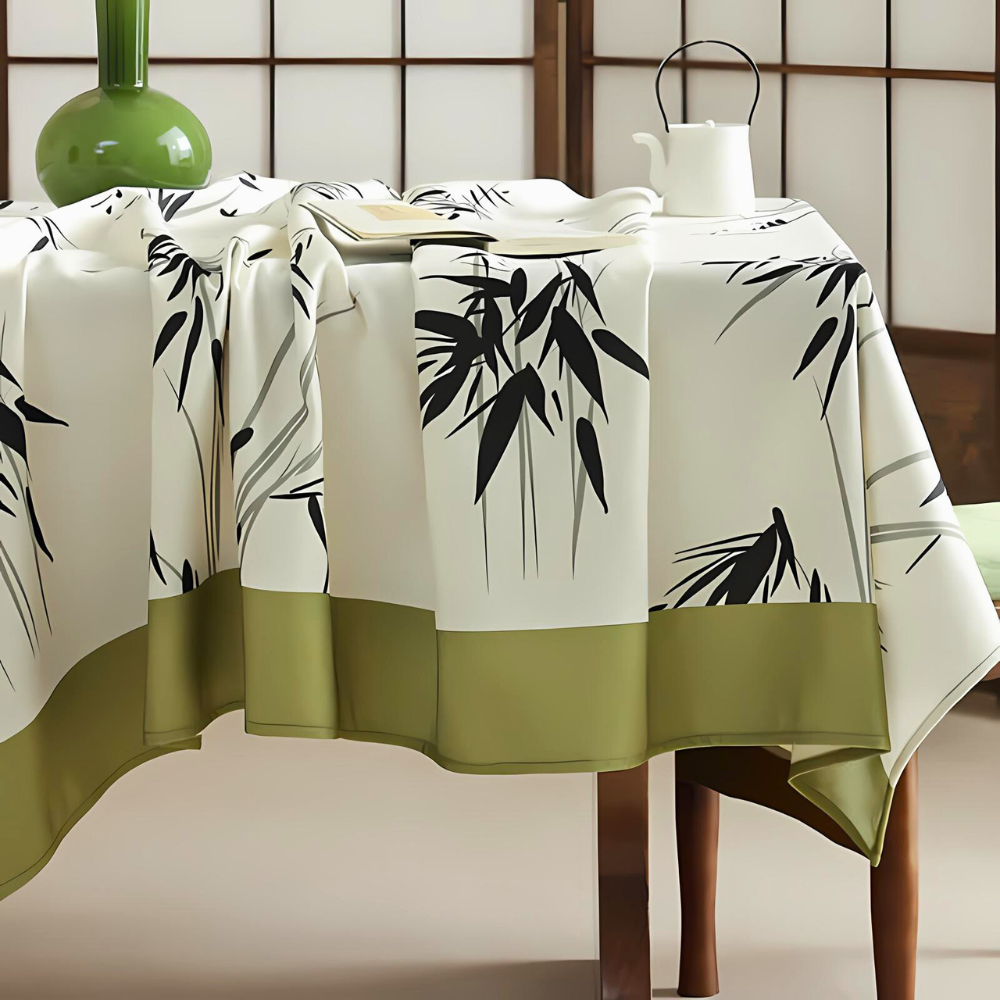 Elegant Pastoral Bamboo Zen Tablecloth by Casa & Beyond