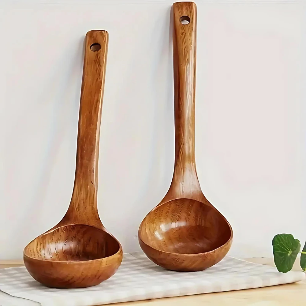 Natural Wooden Soup Spoon - 1pc by Casa & Beyond