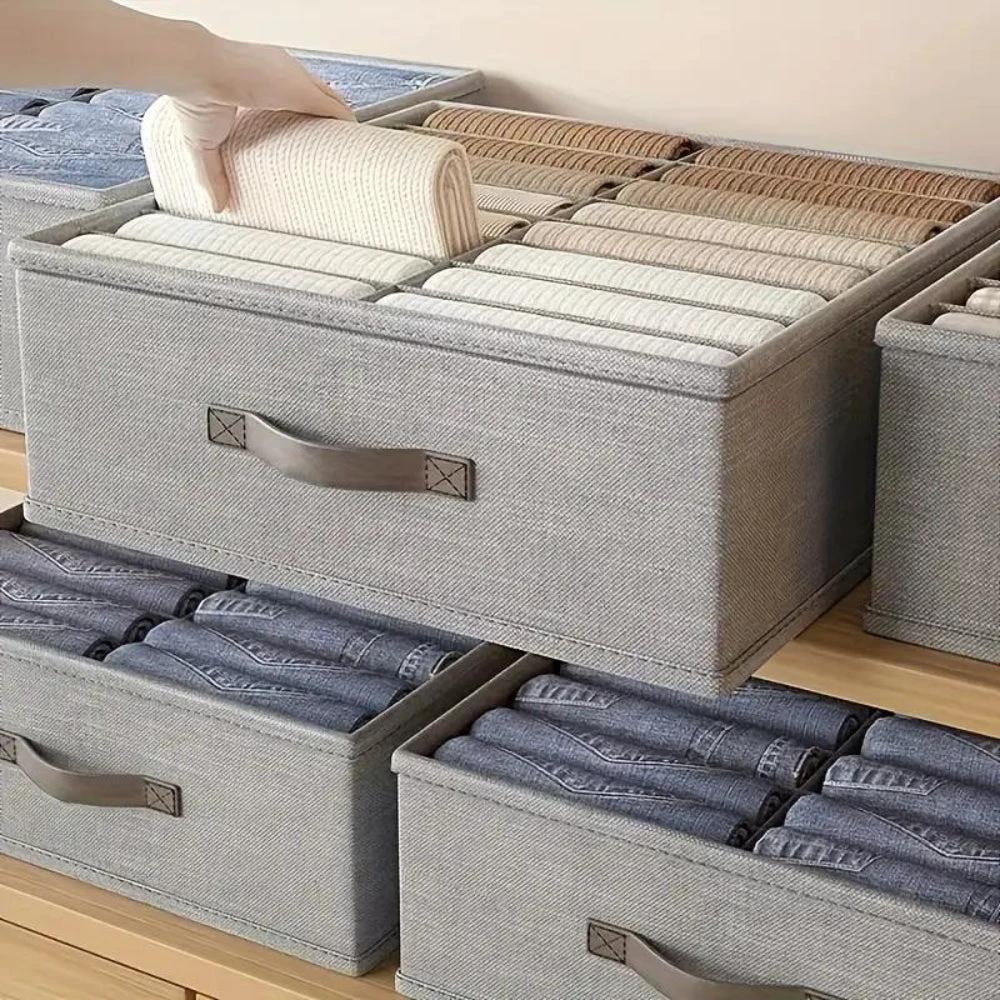 Modern Gray Linen Storage Container by Casa & Beyond