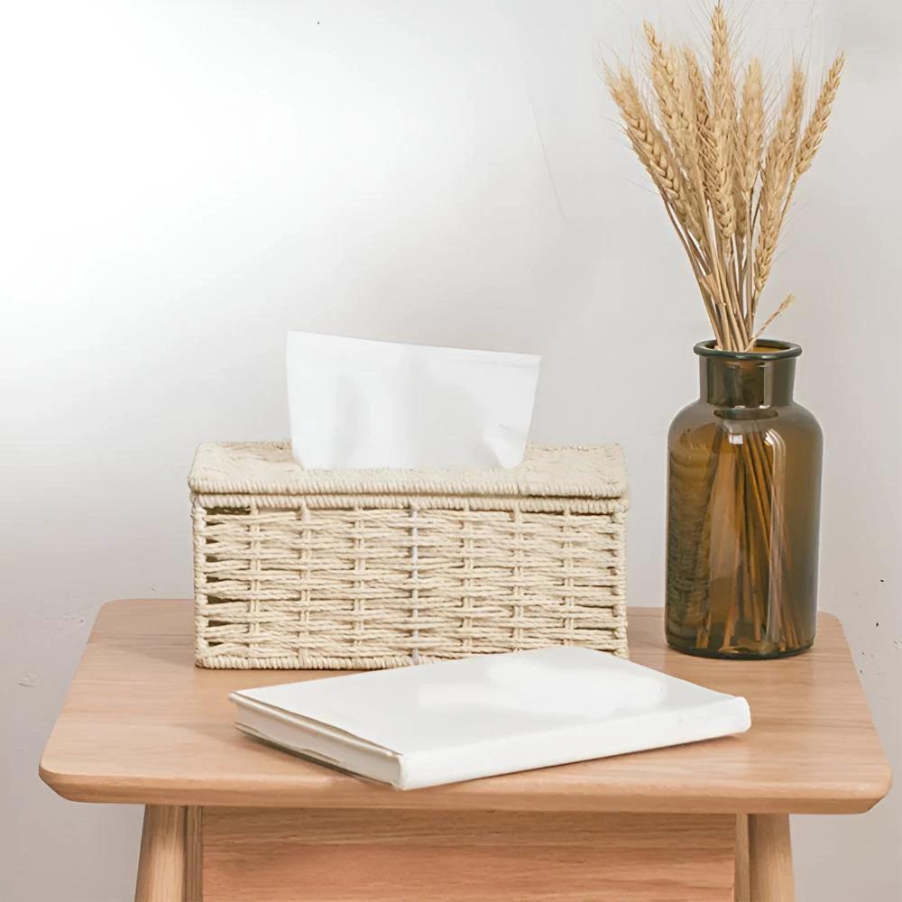 Rustic Rattan Tissue Box by Casa & Beyond