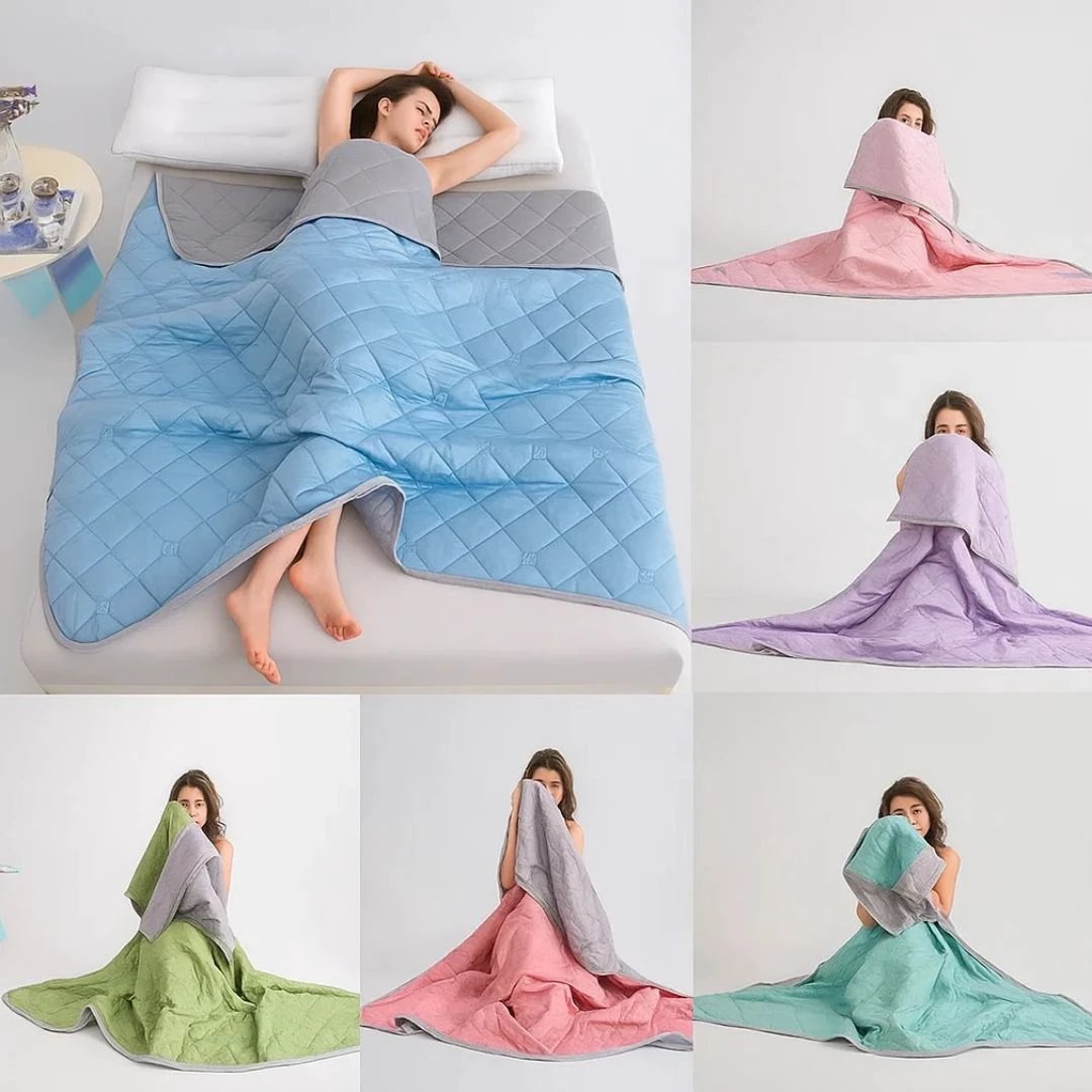 SilkCool | Cooling Blanket – Instant Cooling Comfort – Silky Hypoallergenic Fibre – Prevents Overheating – Relief for Night Sweats Sensitive Skin Bowlift by Bowlift