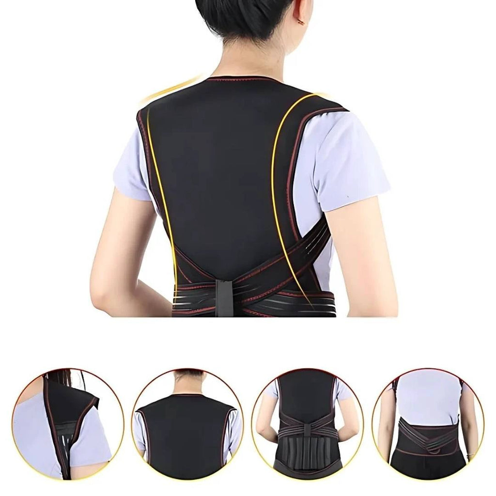 MagniTherm Self-Heating Back Support | Adjustable Heated Posture Corrector - Back Pain Relief - Posture Improvement Bowlift by Bowlift