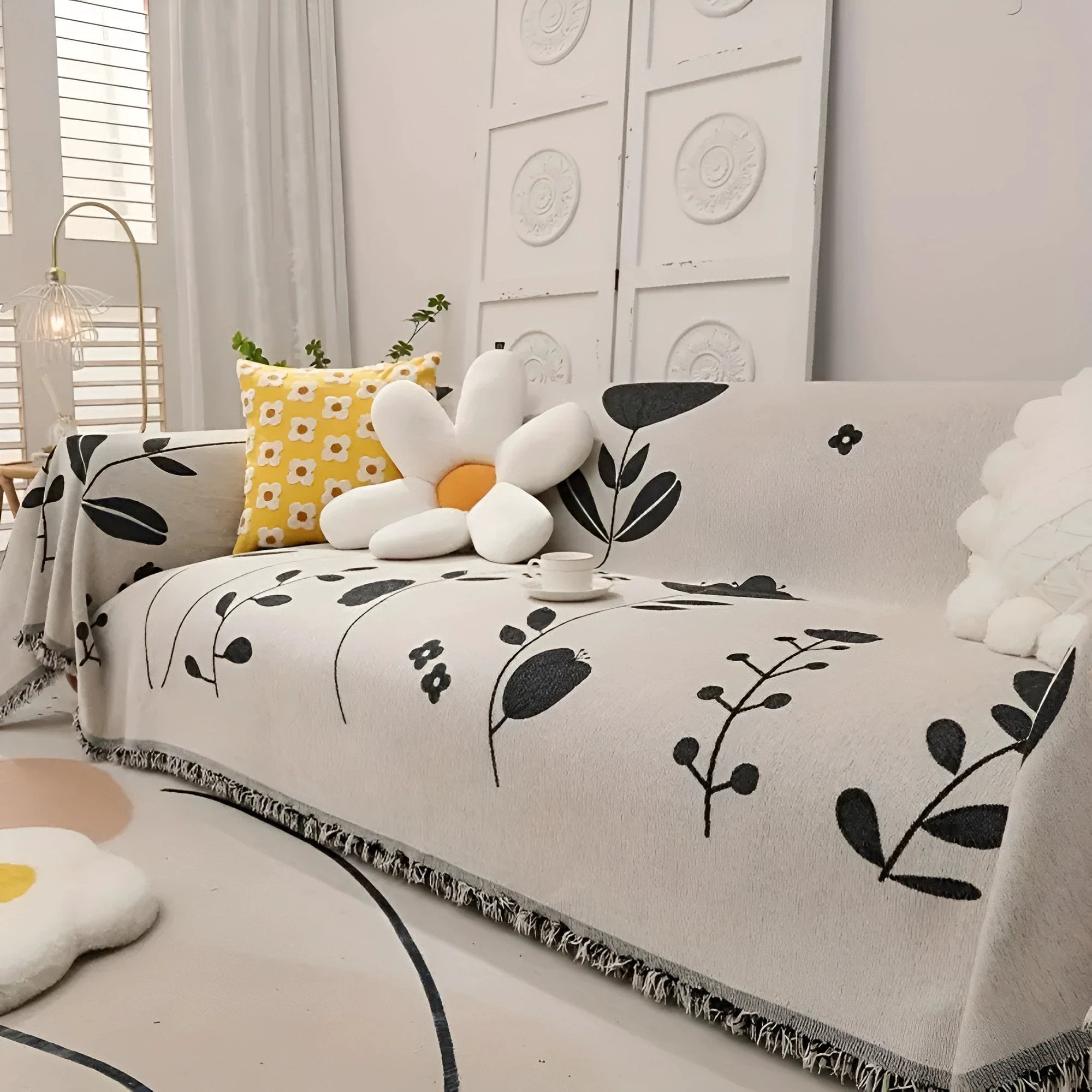 Modern Bloom Reversible Sofa Cover by Casa & Beyond