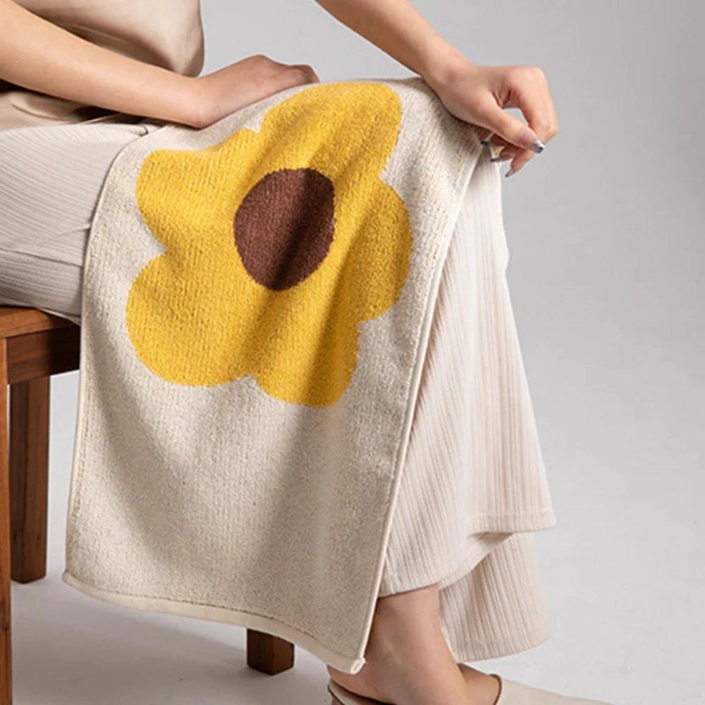 Cheerful Floral Print Cotton Bath Towel by Casa & Beyond
