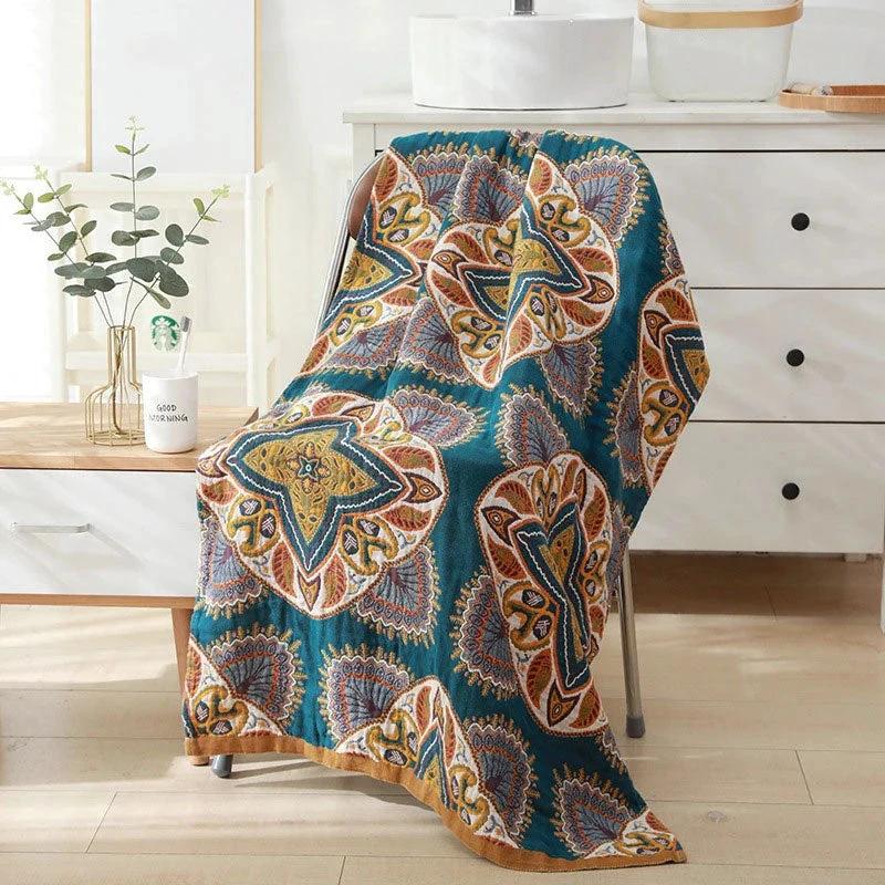Diamond Blossom Reversible Bath Towel by Casa & Beyond