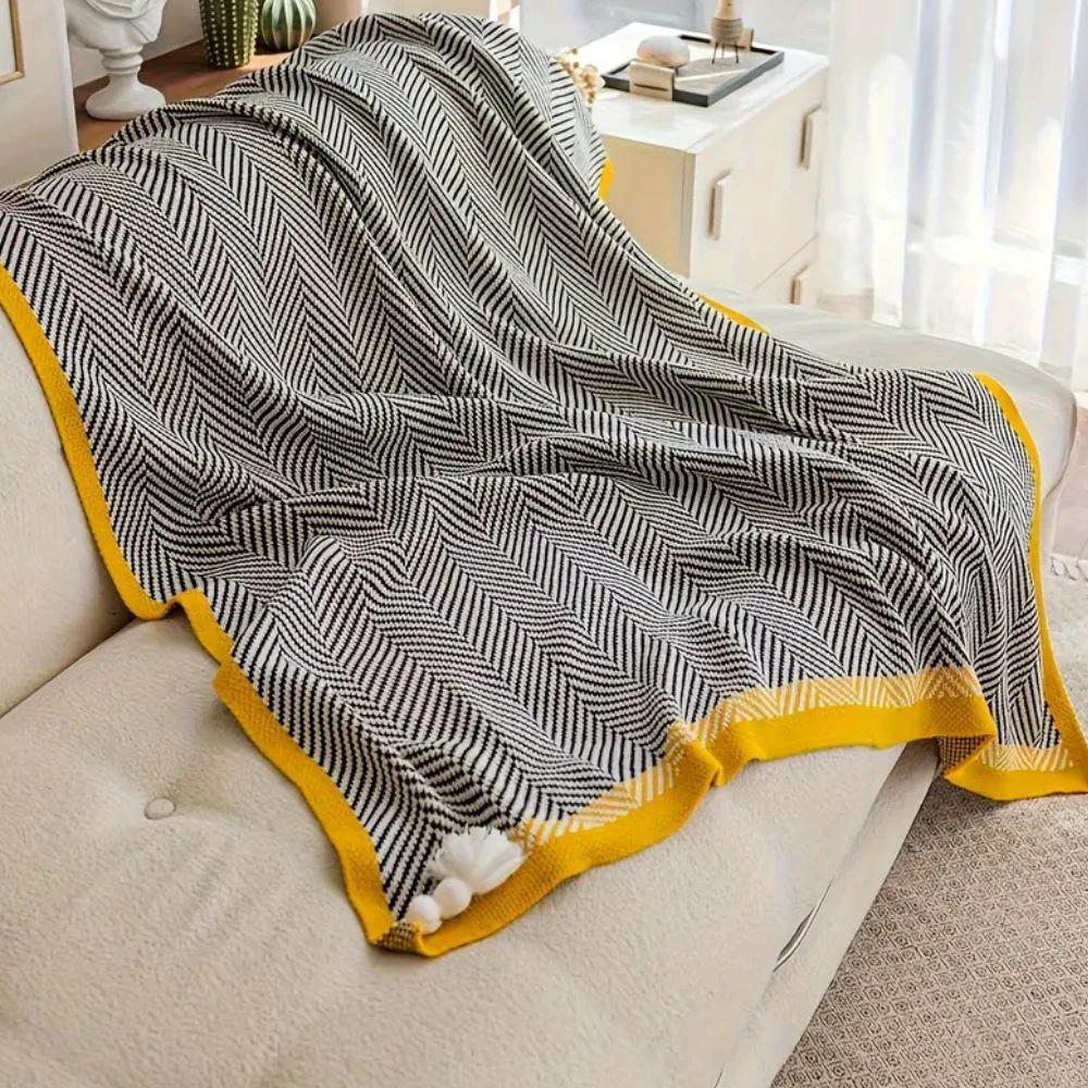 Golden Chevron Luxe Blanket by Casa & Beyond