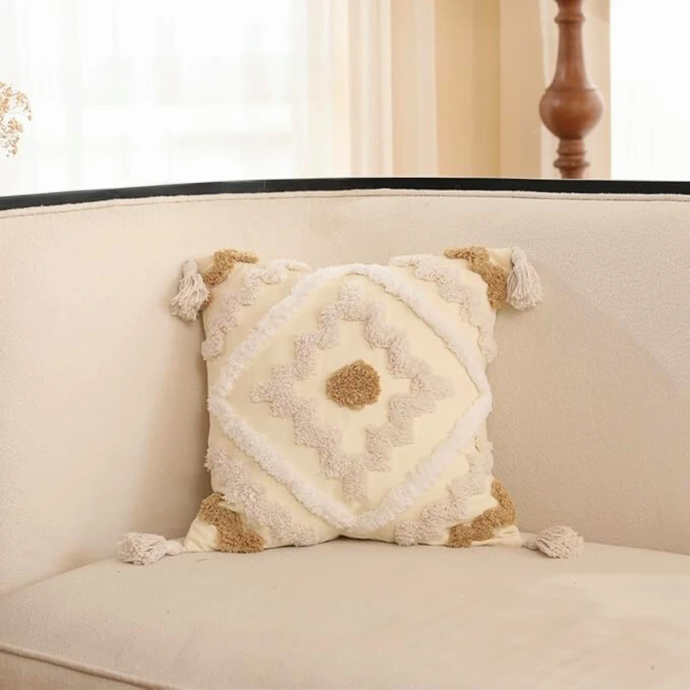 Bohemian Bliss Tufted Pillow Cover by Casa & Beyond