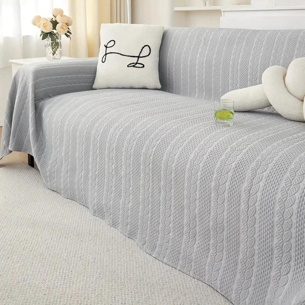 Tranquil Plush Leaf Sofa Cover by Casa & Beyond