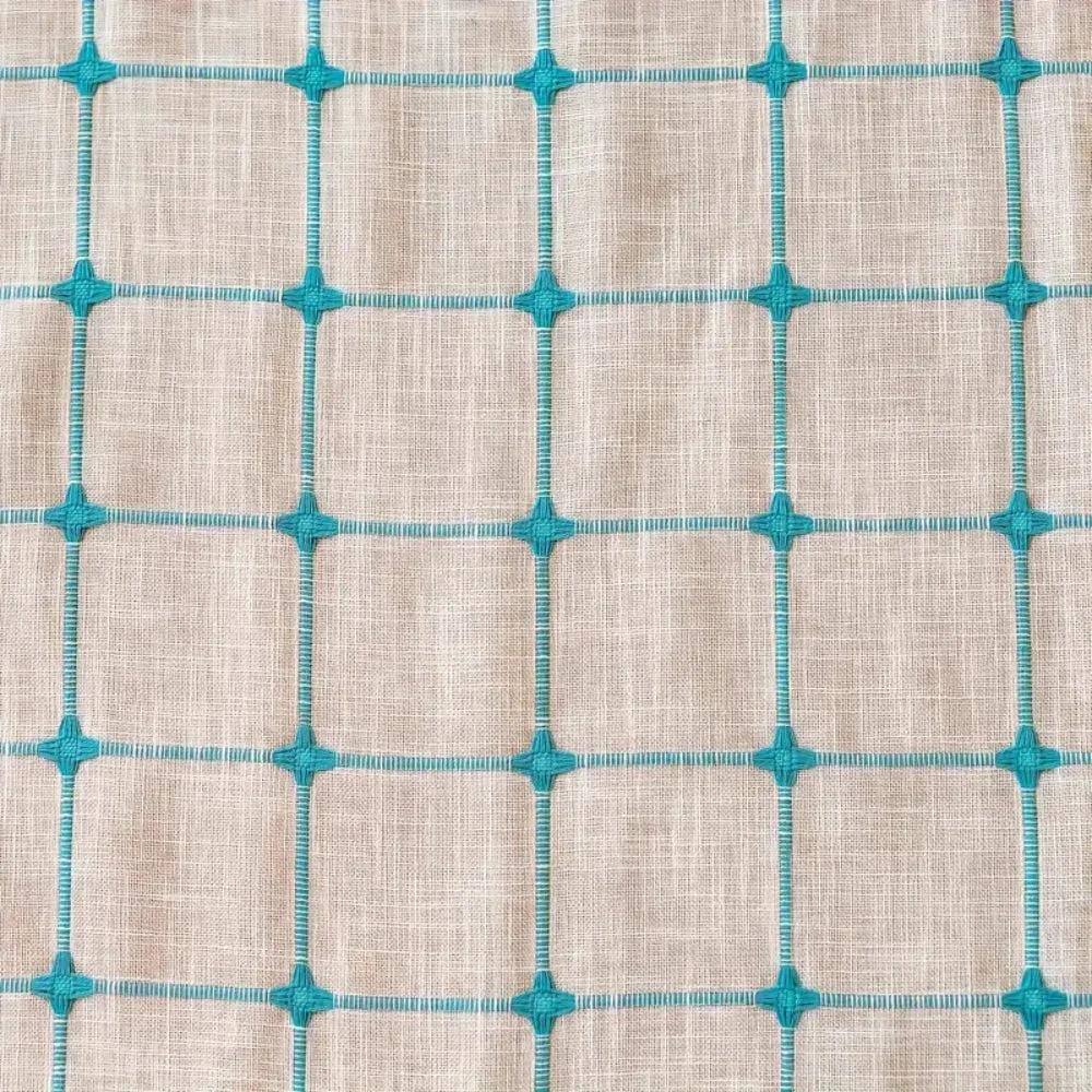 Turquoise Lattice Boho Tassel Curtain by Casa & Beyond