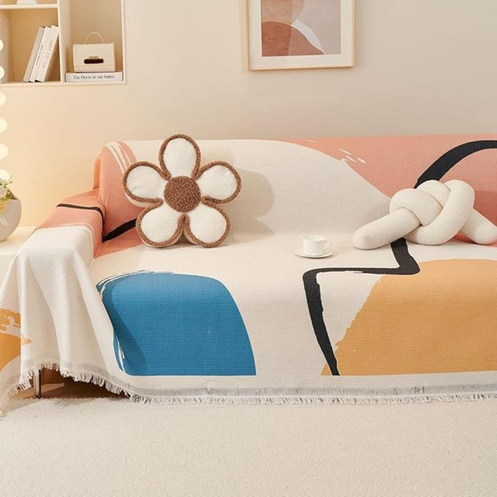 Lumiere Abstract Tasseled Sofa Cover by Casa & Beyond