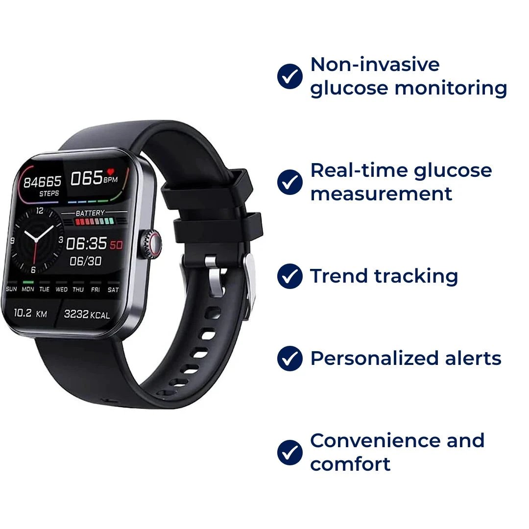 Glucowatch | Non-Invasive Blood Glucose Smartwatch – Real-Time Monitoring, Trend Tracking & Personalised Alerts Bowlift by Bowlift