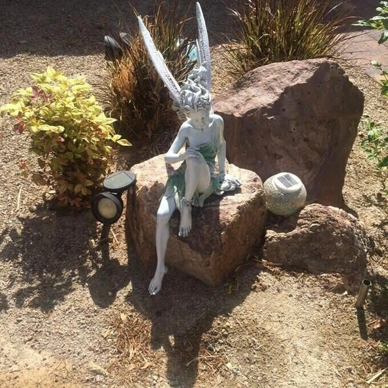 Sitting Fairy Garden Statue by BowLift