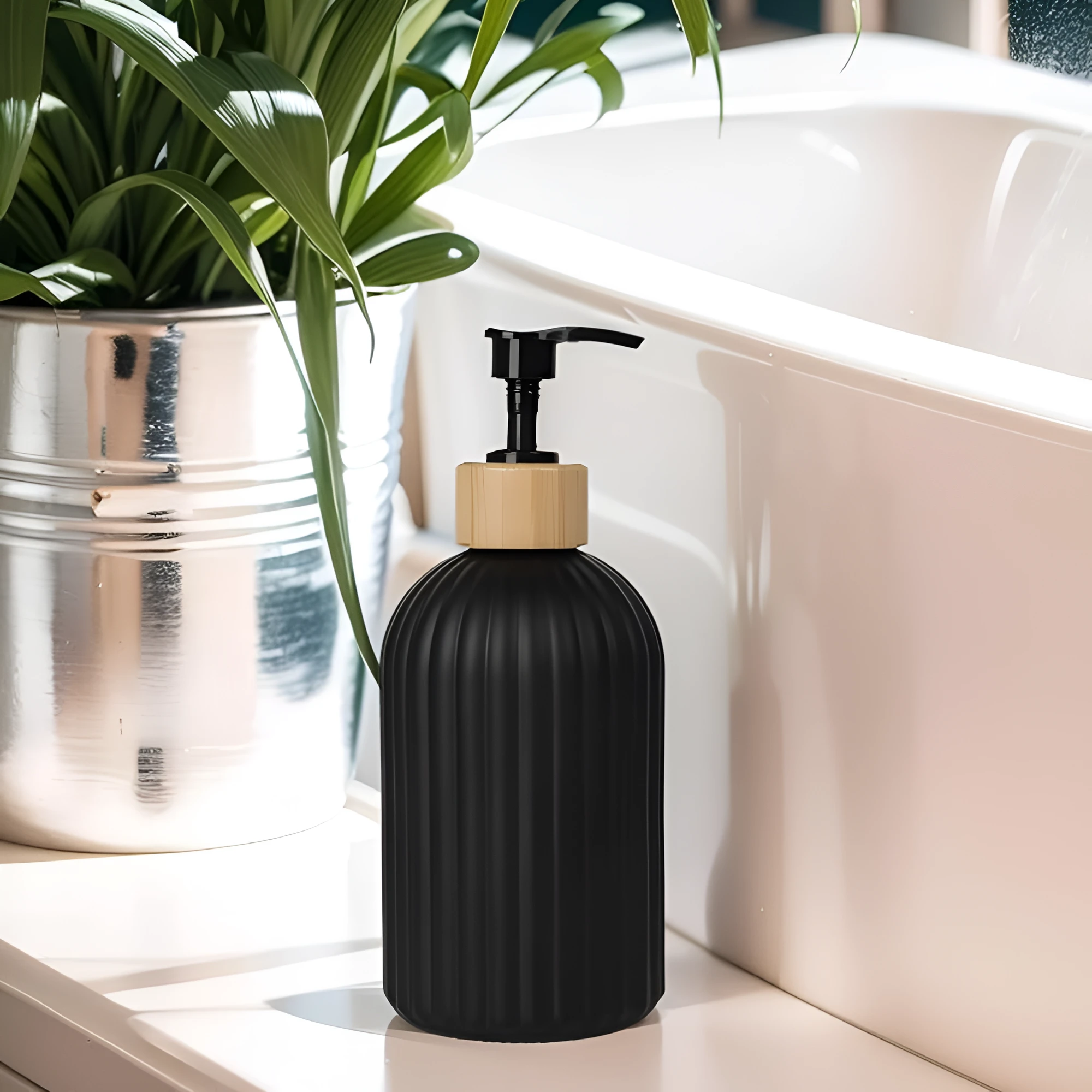 Minimalist Bamboo Pump Soap Dispenser by Casa & Beyond