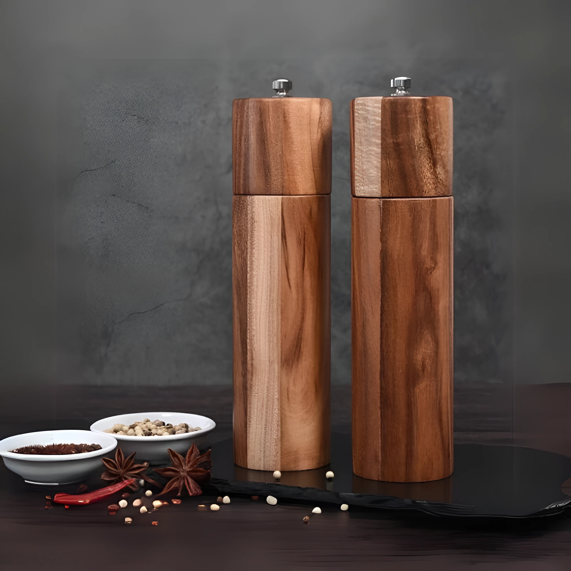 Minimalist Wooden Spice Grinders by Casa & Beyond