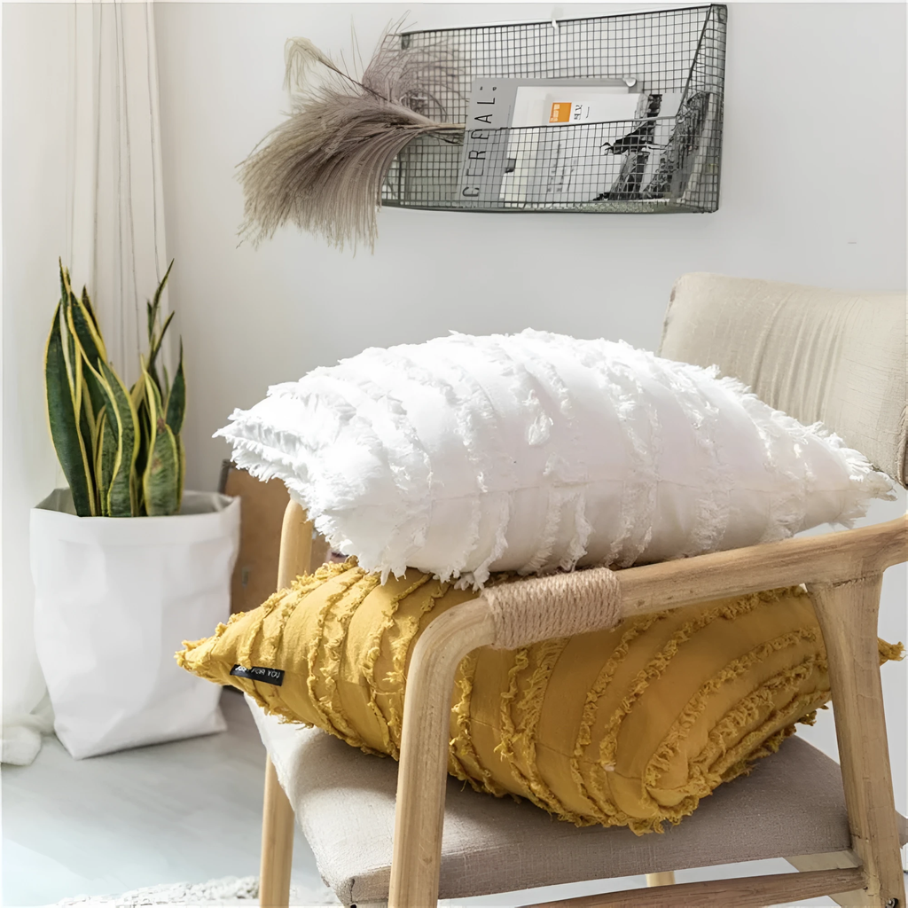 Bohemian Fringe Cushion Cover by Casa & Beyond
