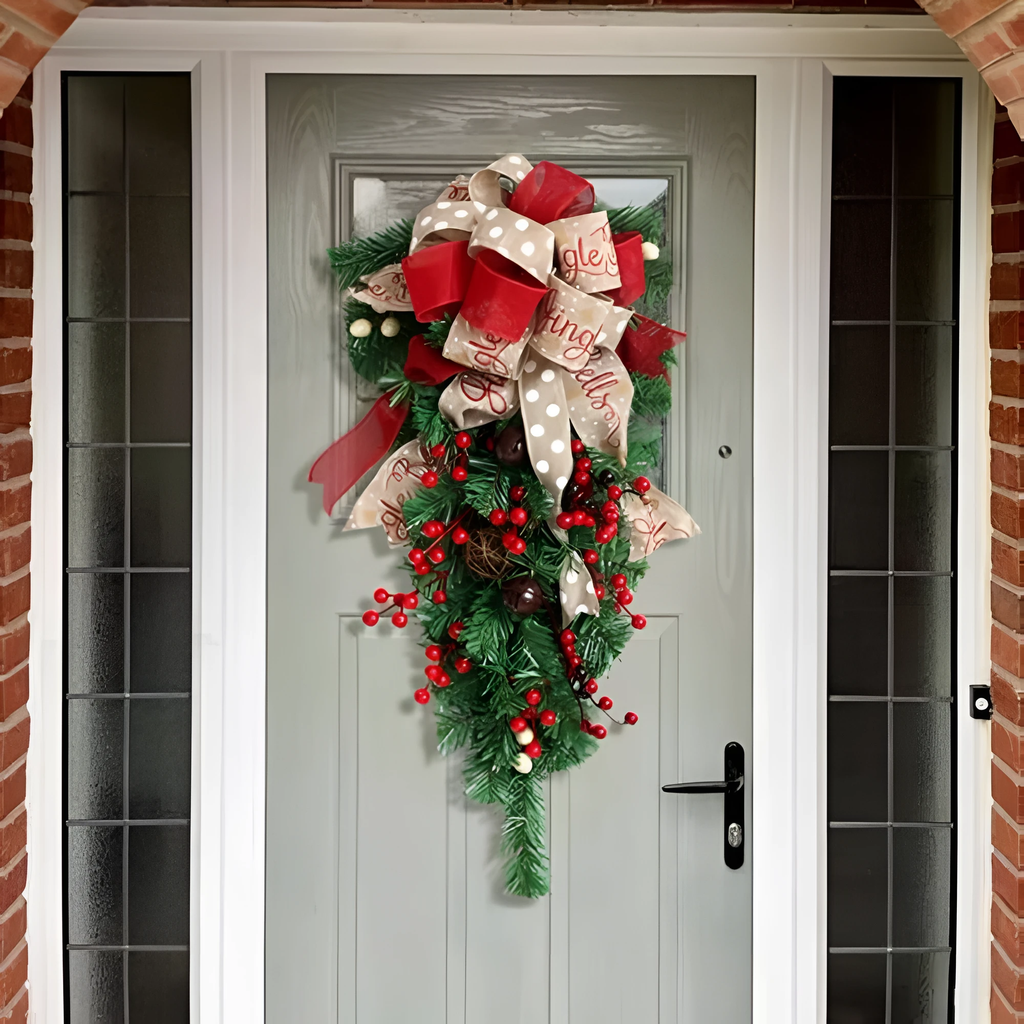 Holiday Door Christmas Wreath by Casa & Beyond