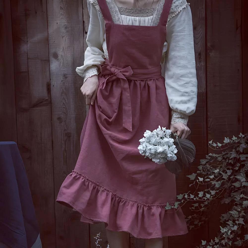 Rustic Ruffle Linen Apron by Casa & Beyond