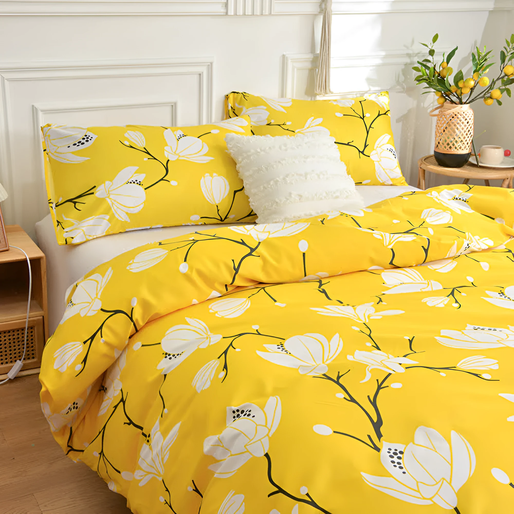 Yellow Blossom | 3pcs Duvet Cover Sets by Casa & Beyond