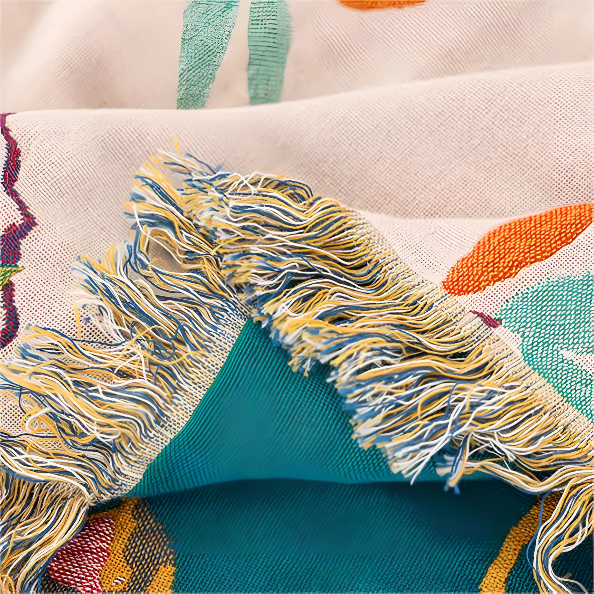 Whimsical Bird Tassel Cotton Blanket by Casa & Beyond