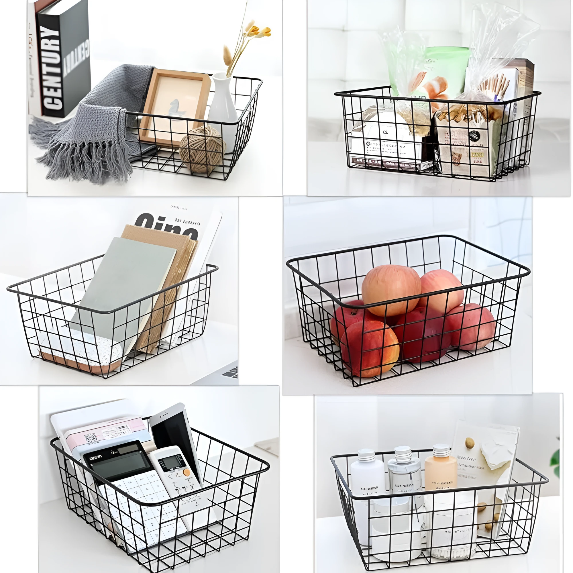Sleek Wire Organizer Storage Basket by Casa & Beyond