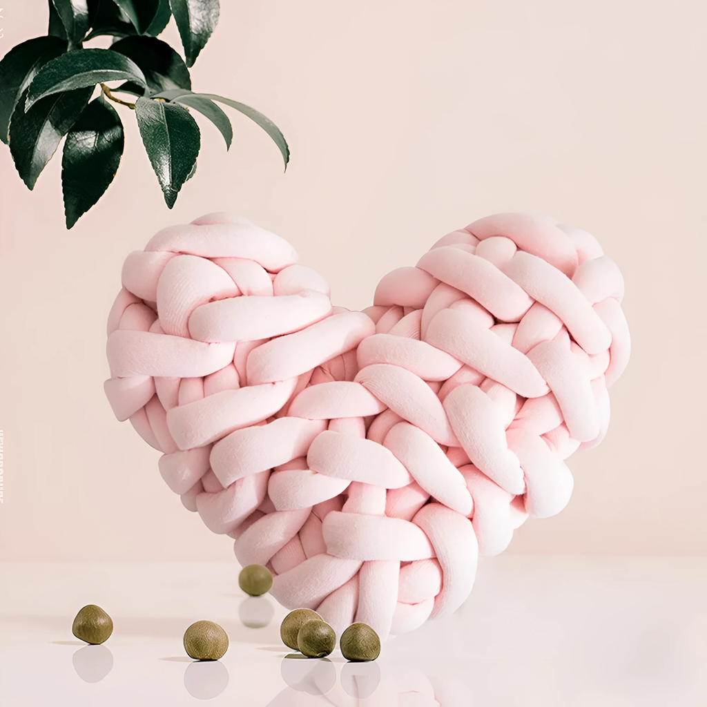Plush Knotted Heart Shape Cushions by Casa & Beyond