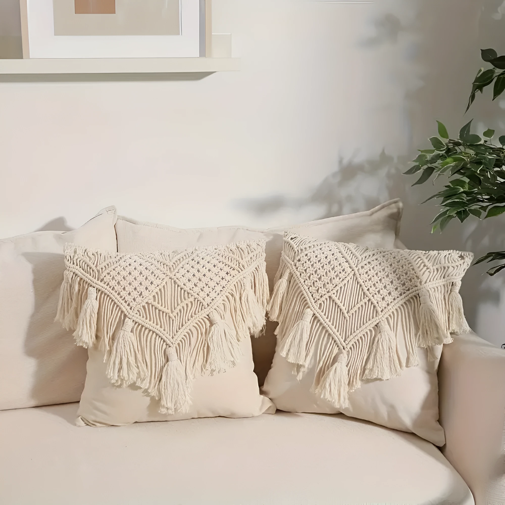 Vintage Macrame Cushion Cover by Casa & Beyond
