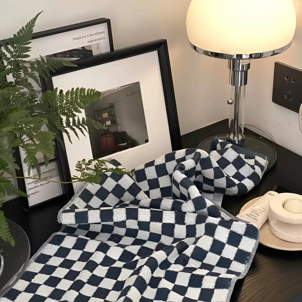 Retro Checkmate Cotton Towel by Casa & Beyond