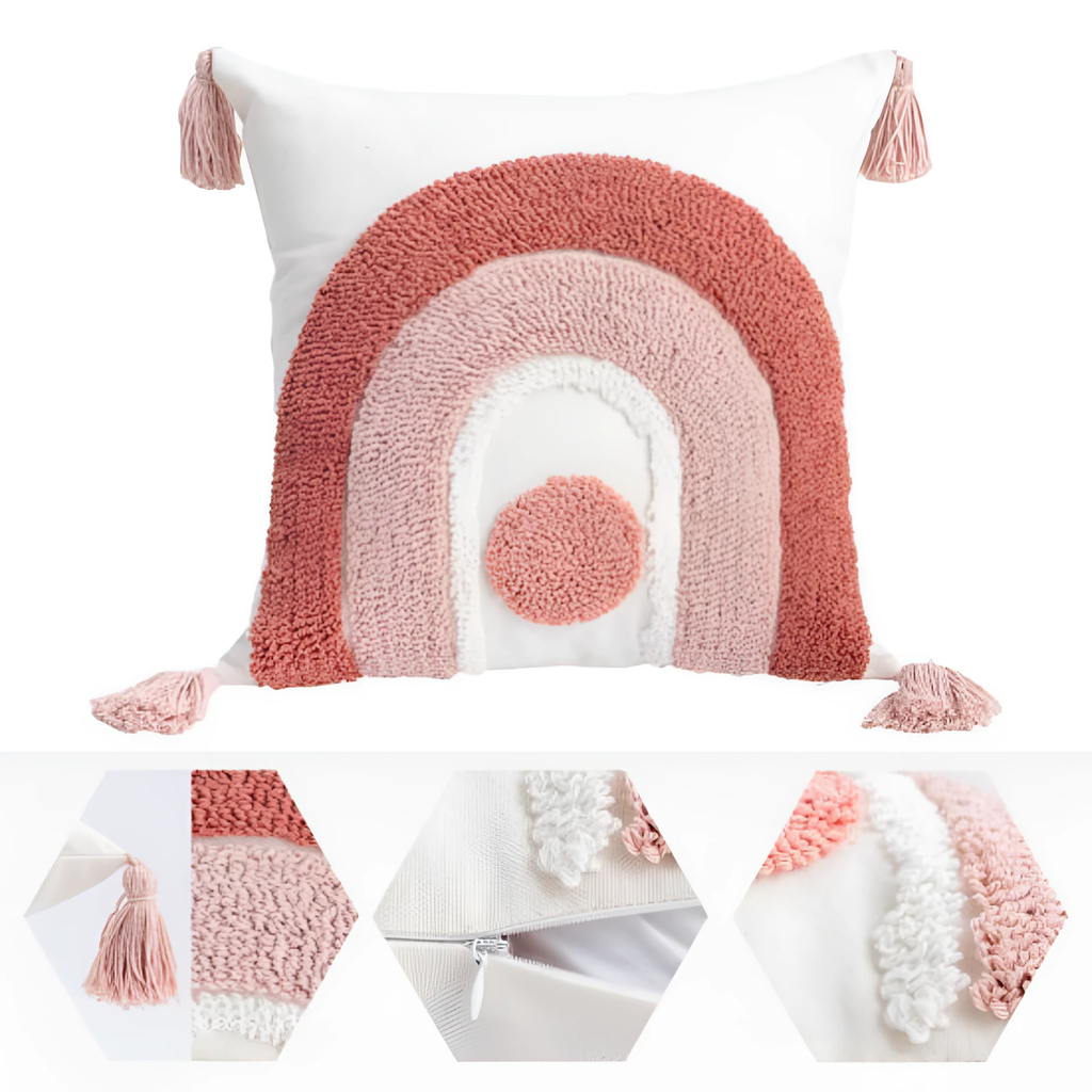 Tufted Embroidered Boho Cushion Cover by Casa & Beyond