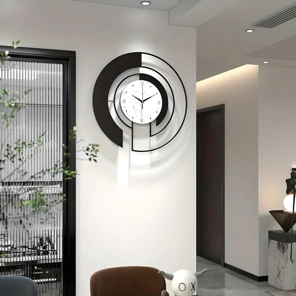 Quiet geometric wall clock with peaceful run for tranquil spaces Bowlift by Bowlift