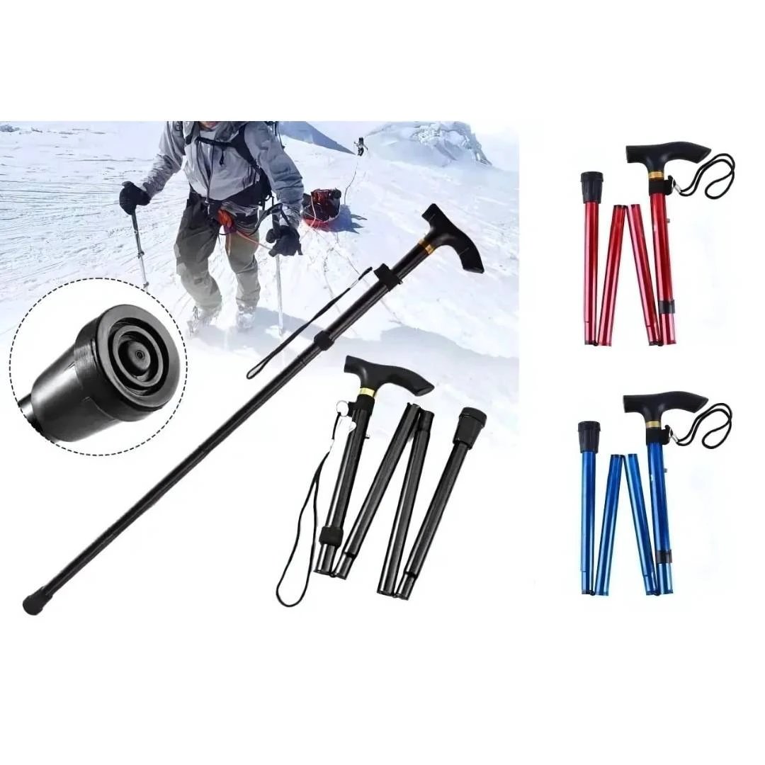 StrideAid Folding Telescopic Walking Stick | Adjustable Cane - Ergonomic Handle - Non-Slip Tip for Mobility Support Bowlift by Bowlift