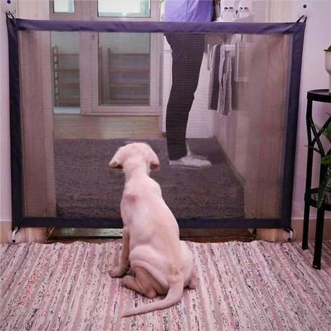 Portable Magic mesh Dog pet Gate Baby Gate by BowLift