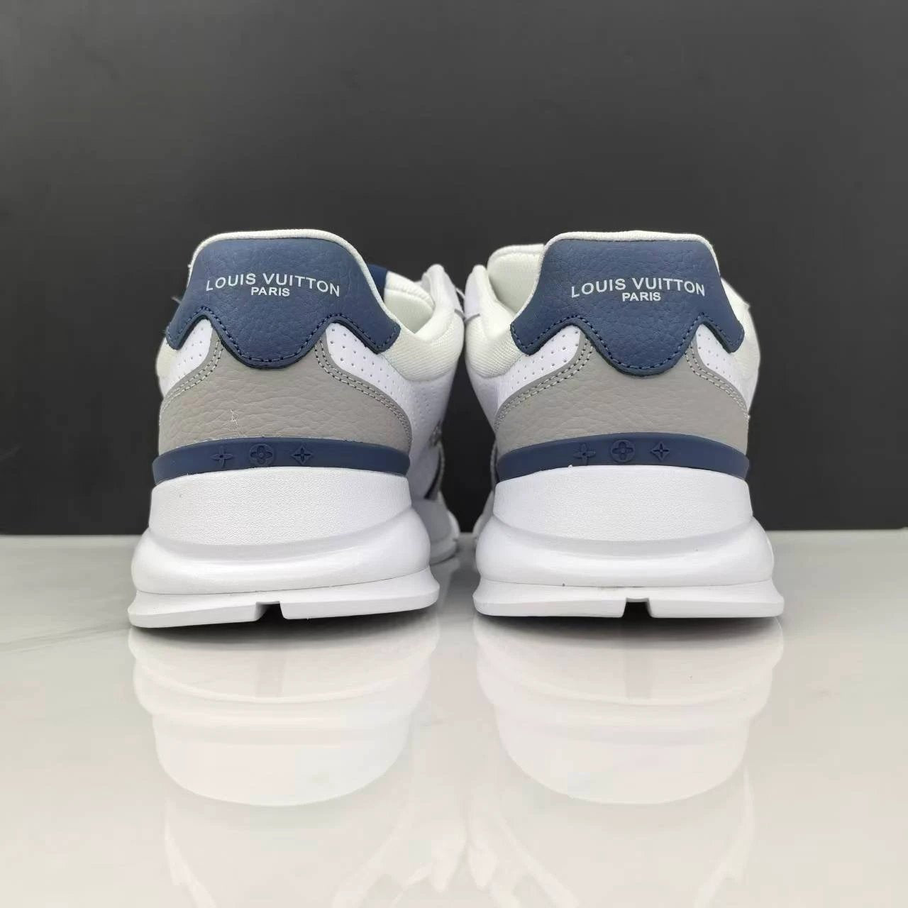 Luxury Lou Paris Classic Trainers Navy Blue White Shoes Sneakers by Air Jordan