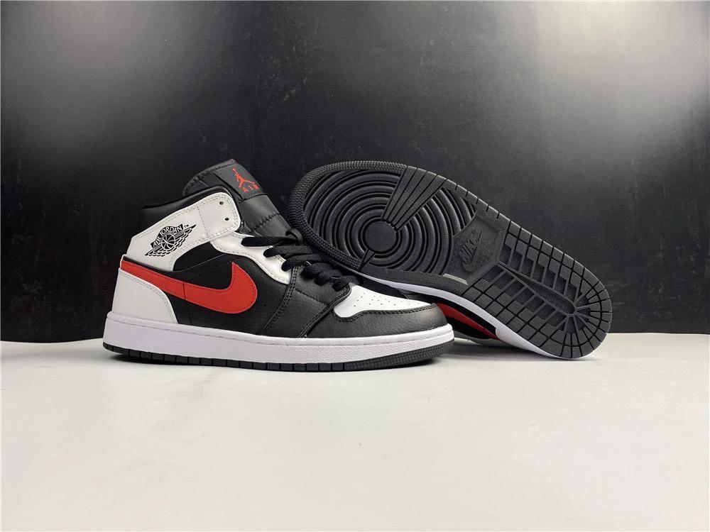 Air Jordan 1 Mid Black Chile Red White by Air Jordan