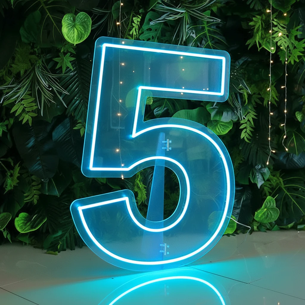 0 to 9 Number LED Neon Sign Wall Letters Light Party Decoration by Neonchics