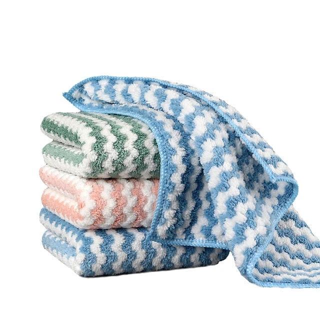 5pcs Kitchen Dishwashing Cloth Water Absorbent Cleaning Cloth by Bowlift