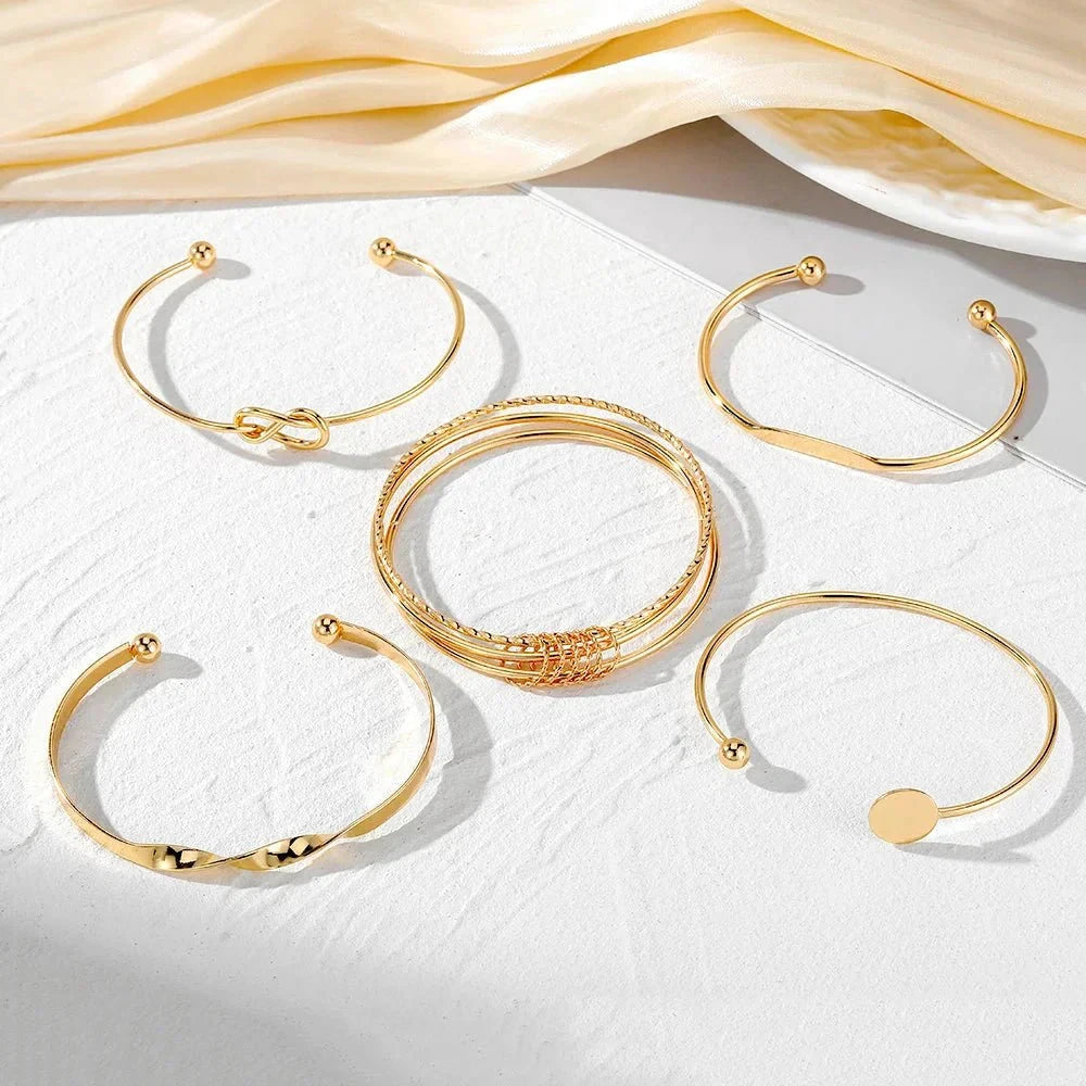 5pcs Twist Bangle Bracelet Stack by BowLift