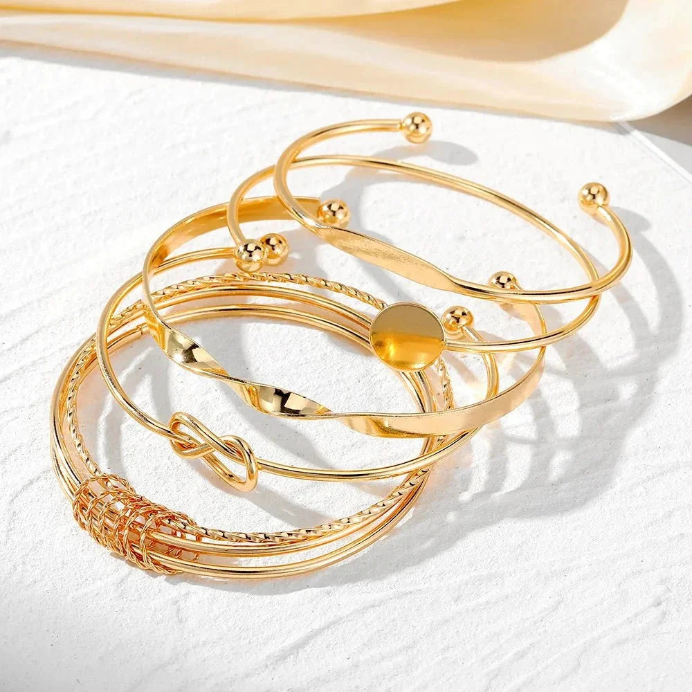 5pcs Twist Bangle Bracelet Stack by BowLift