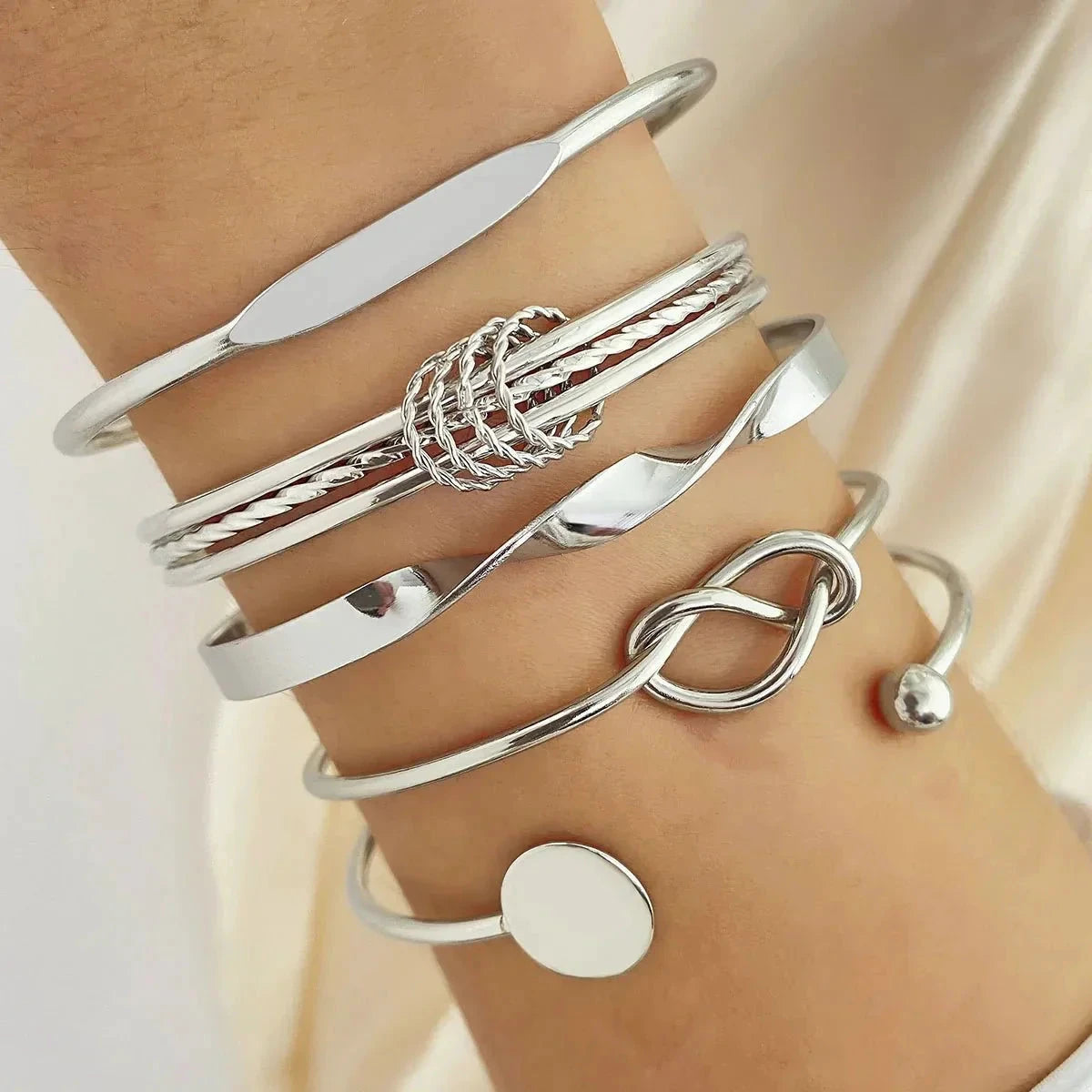 5pcs Twist Bangle Bracelet Stack by BowLift