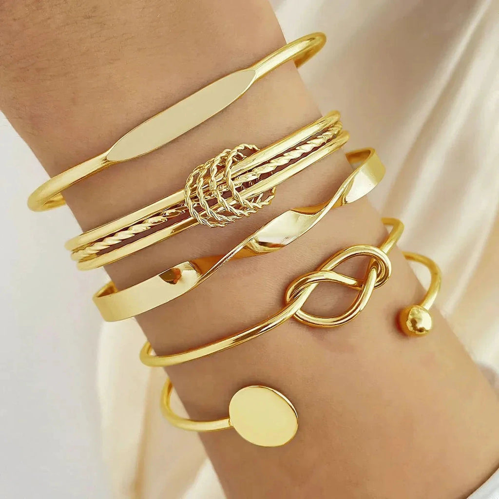 5pcs Twist Bangle Bracelet Stack by BowLift