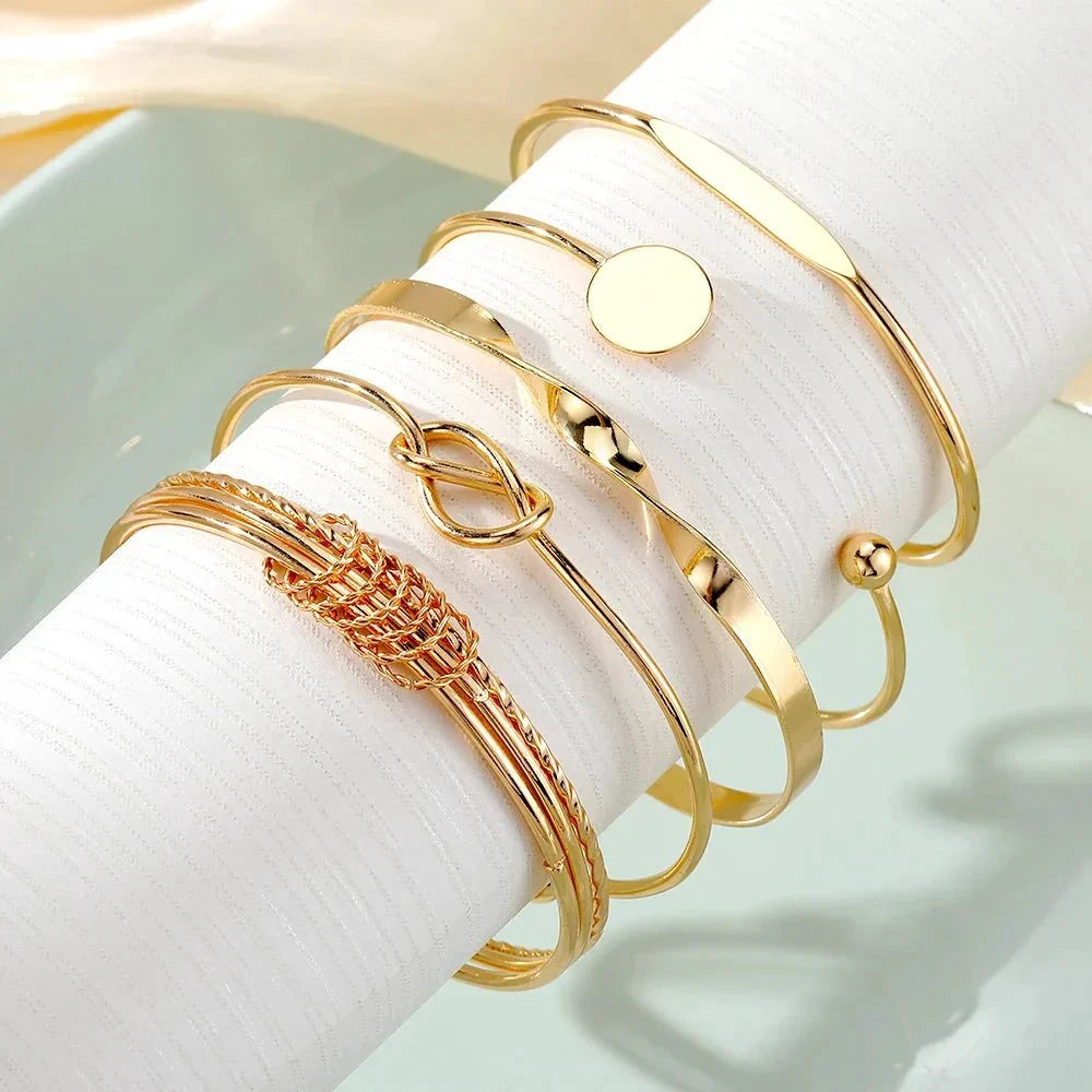 5pcs Twist Bangle Bracelet Stack by BowLift