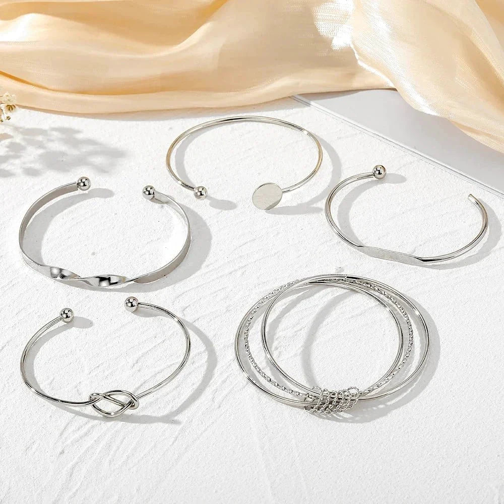 5pcs Twist Bangle Bracelet Stack by BowLift