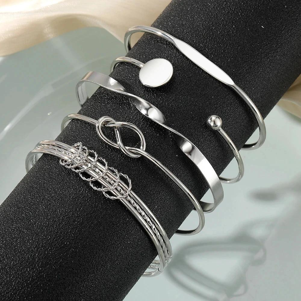 5pcs Twist Bangle Bracelet Stack by BowLift