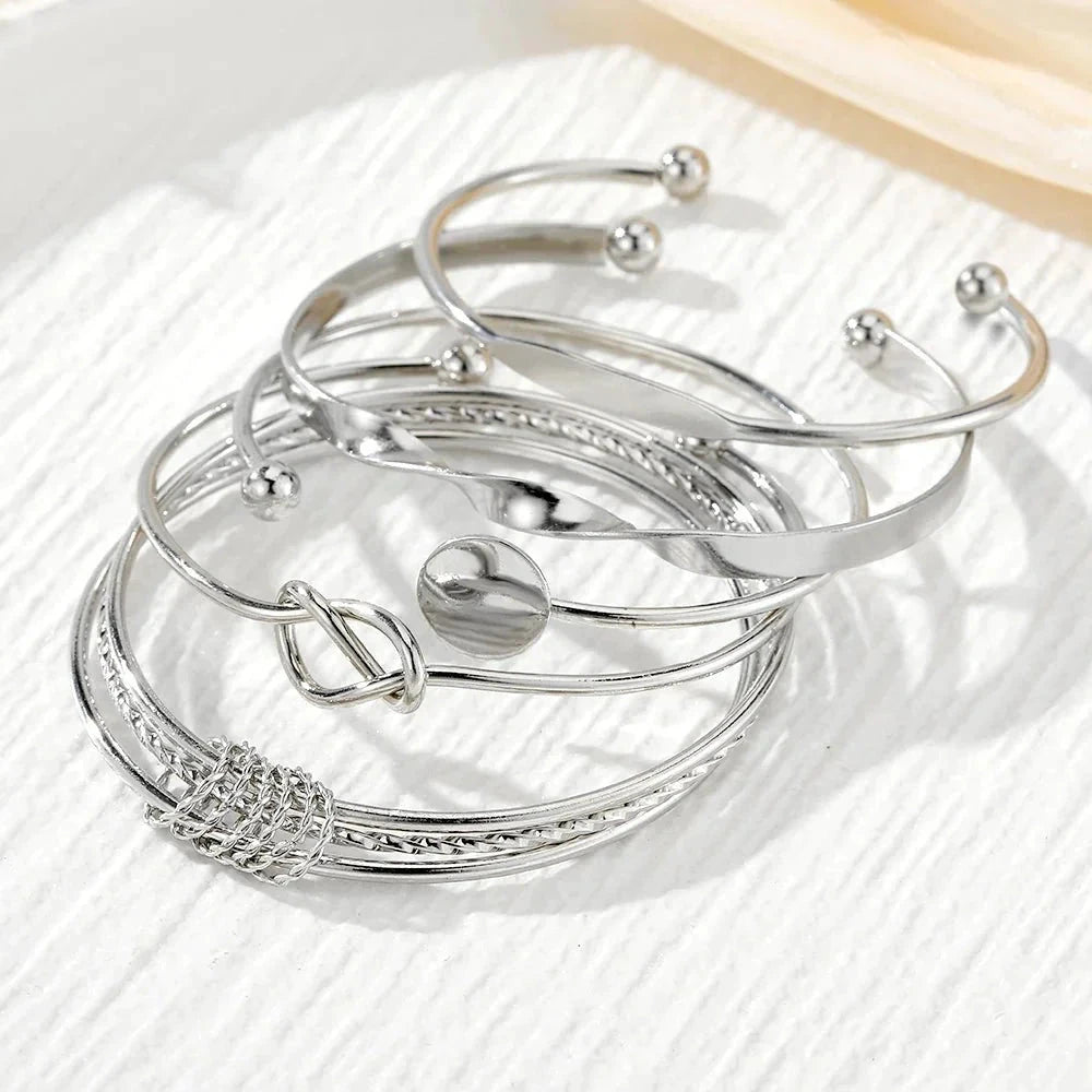 5pcs Twist Bangle Bracelet Stack by BowLift