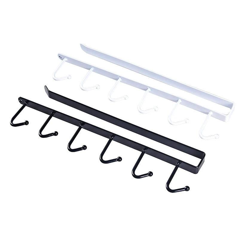 6 Hooks Hanging Cup Holder Rack Space Saving for Mug Organizer by Bowlift
