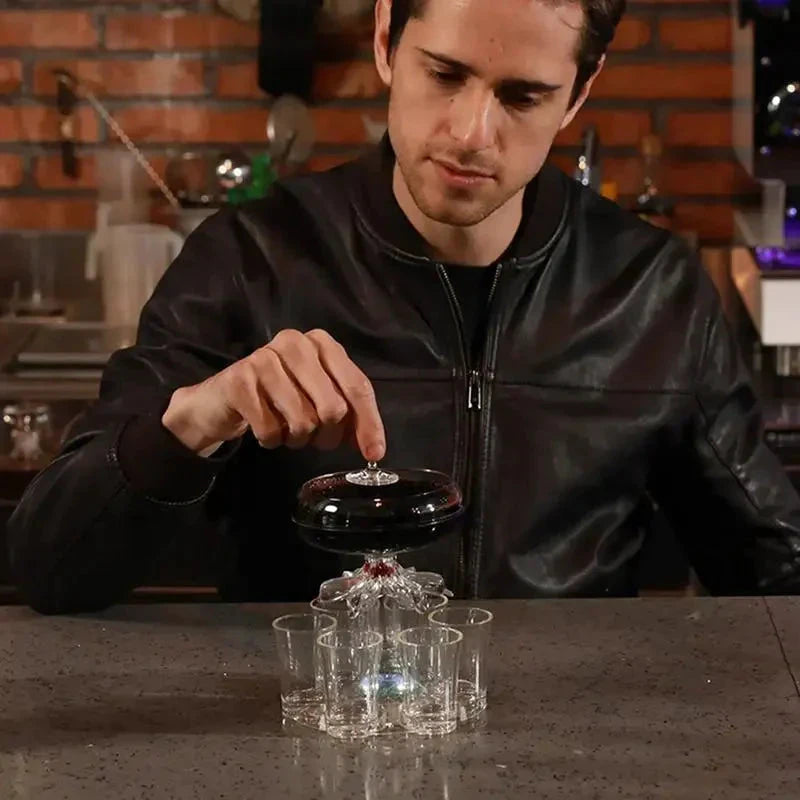 6 Shot Glass Dispenser And Holder Dispenser For Filling Liquids Shots by Bowlift