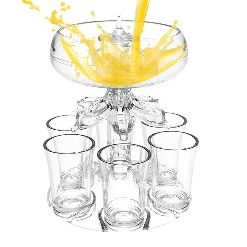 6 Shot Glass Dispenser And Holder Dispenser For Filling Liquids Shots by Bowlift