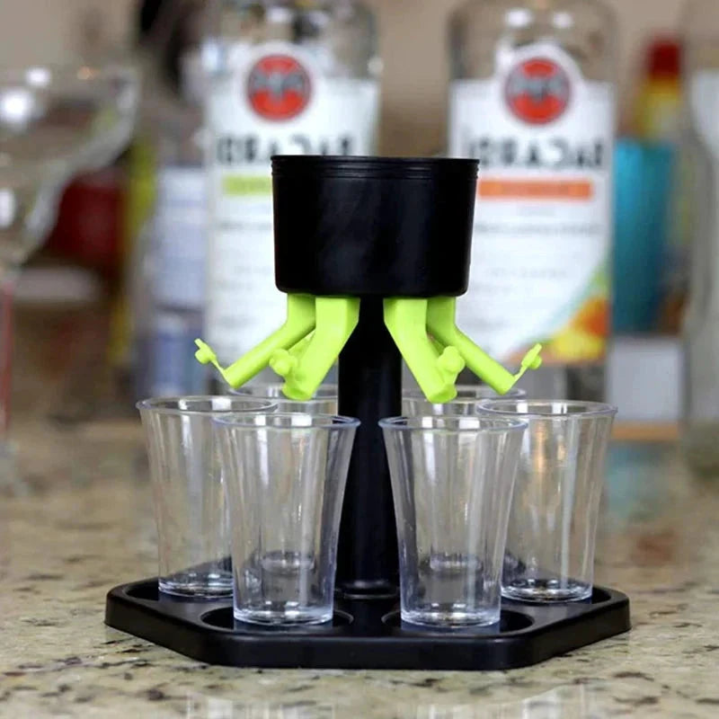 6 Shot Glass Dispenser Liquor Drinking Tools Bar Accessories by Bowlift