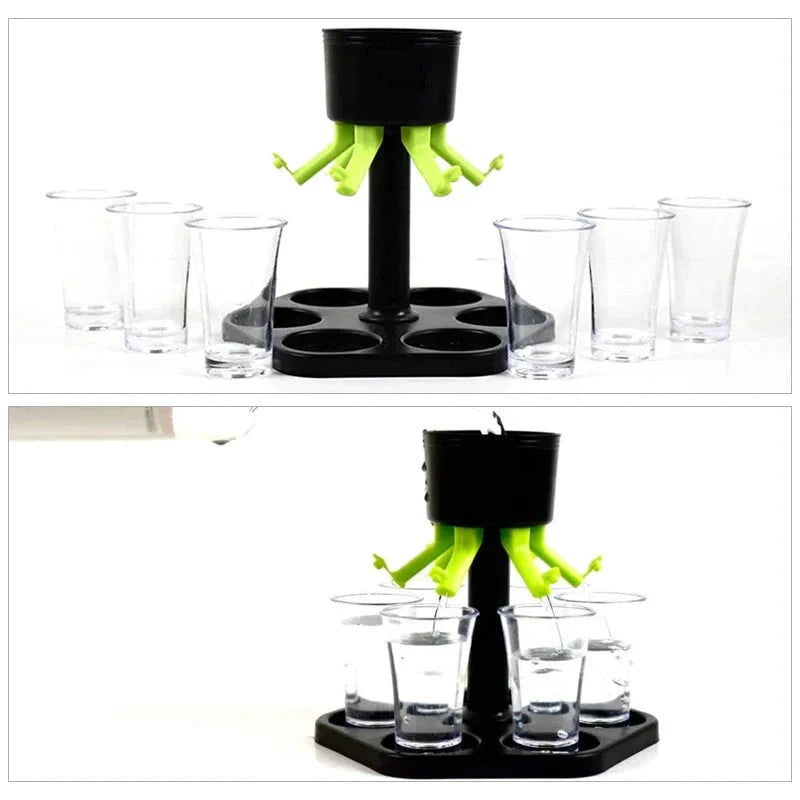 6 Shot Glass Dispenser Liquor Drinking Tools Bar Accessories by Bowlift