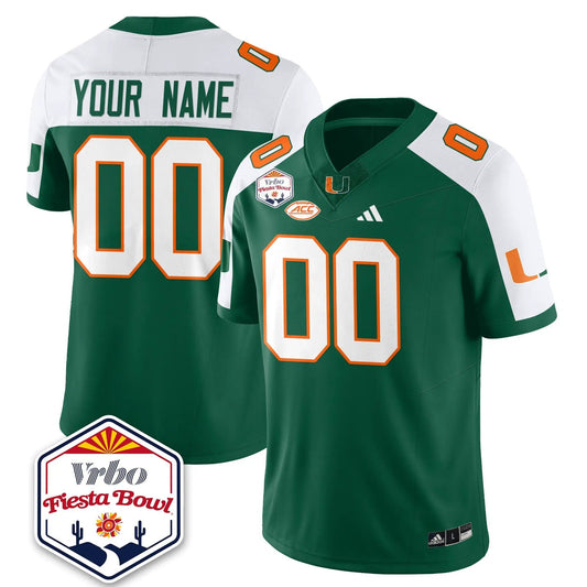 Custom MIA Football Vapor Limited Jersey - Vrbo Fiesta Bowl by Miami Hurricanes